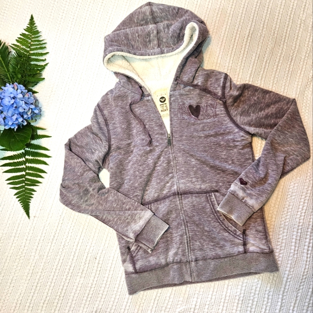 Roxy zippered fleece lined hoodied Size M